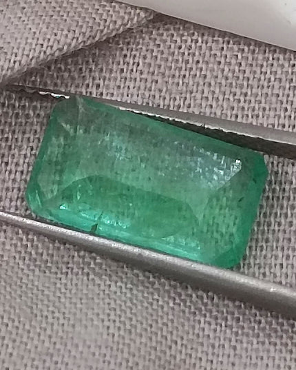 2.74ct GSI Certified Medium Green Zambian Emerald Minor Oiled Loose Gemstone