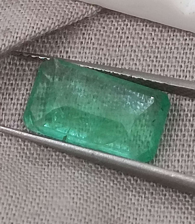 Zambian Emerald 2.74ct Certified Natural Medium Light Green Octagon Cut Loose Stone