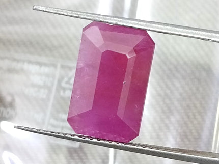 Natural Ruby 5.88ct Purplish Red Octagon Cut Loose Gemstone