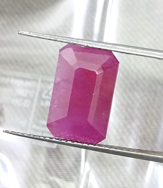 Natural Ruby 5.88ct Purplish Red Octagon Cut Loose Gemstone