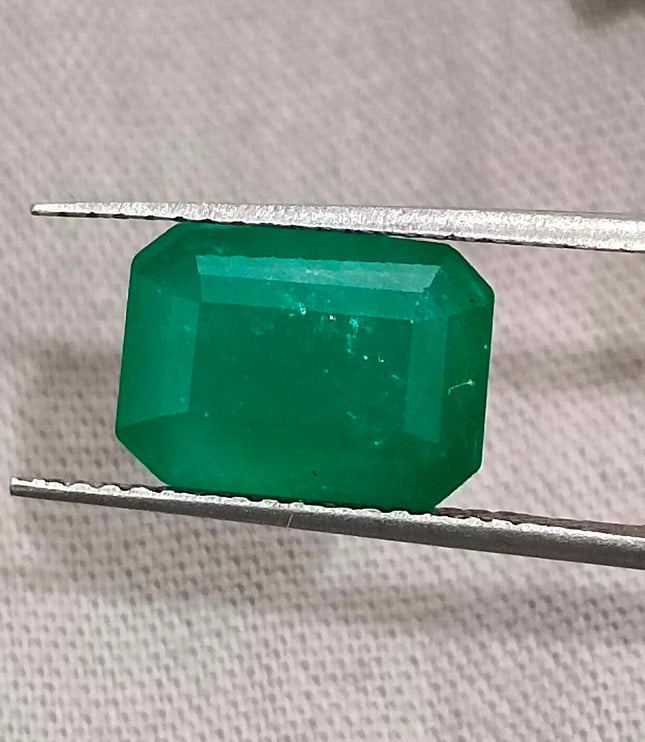 Zambian Emerald 3.29ct Deep Green Octagon Cut Gemstone