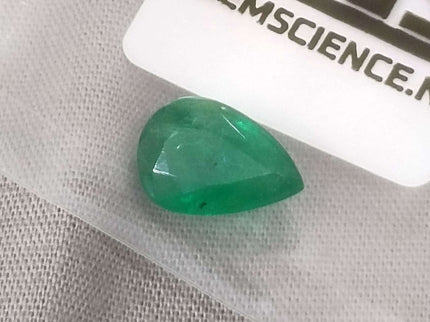 3.25ct Zambian Emerald, Certified Natural Velvet Green Pear Cut Loose Stone