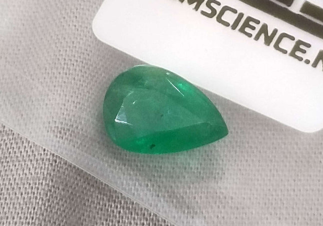 3.25ct GSI USA Certified Velvet Green Zambian Emerald Minor Oiled Loose Gemstone