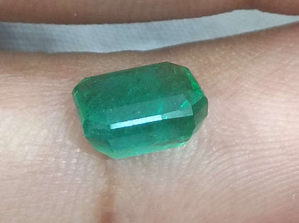 Certified 2.38ct Natural Zambian Emerald, Vivid Green Stone