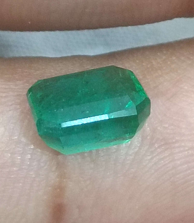 Certified 2.38ct Natural Zambian Emerald, Vivid Green Stone