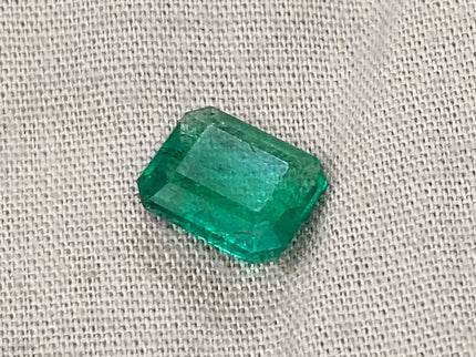 Zambian Emerald 2.85ct Natural Certified Octagon Cut Deep Forest Green Gemstone