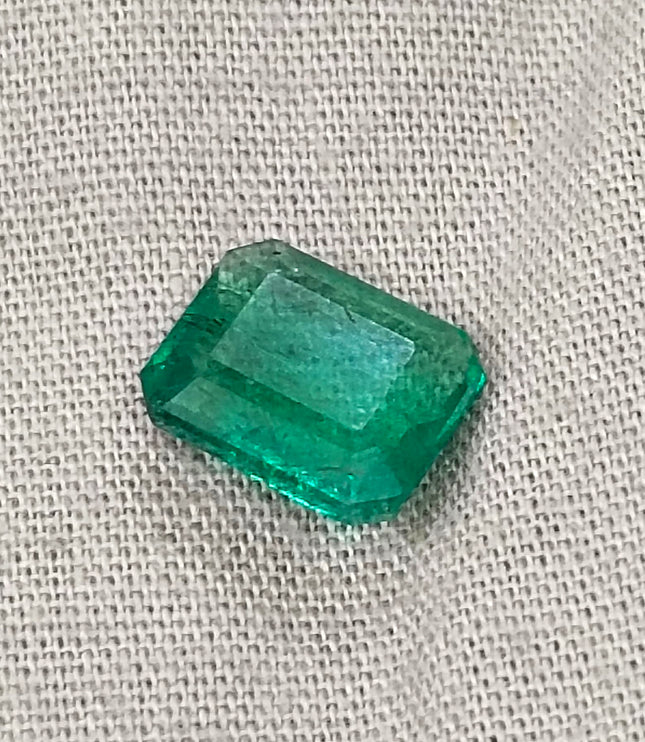 Zambian Emerald 2.85ct Natural Certified Octagon Cut Deep Forest Green Gemstone