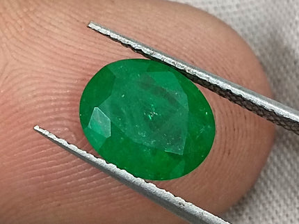 Vivid Green 1.95ct Zambian Emerald, Certified Natural Oval Cut Loose Stone