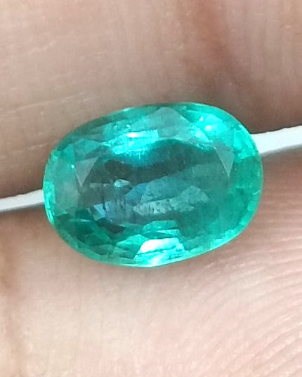 GSI USA Certified 1.26ct Medium Light Green Natural Zambian Emerald Minor Oiled Loose Gemstone