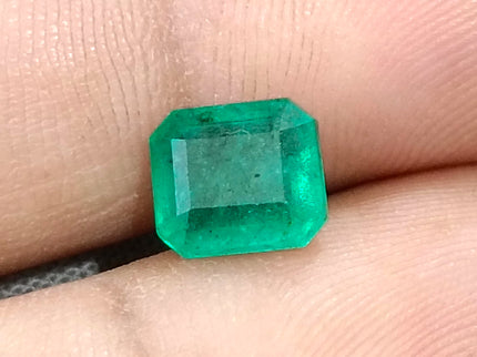 2.11ct Zambian Emerald, Medium Light Green Octagon Cut Loose Gemstone