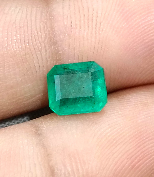 2.11ct Zambian Emerald, Medium Light Green Octagon Cut Loose Gemstone
