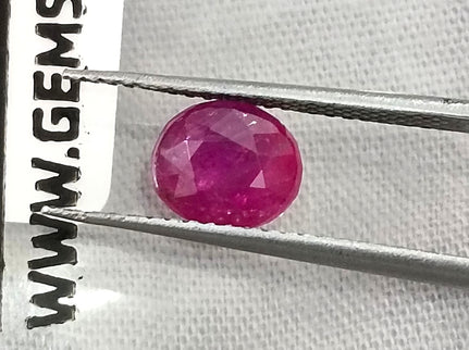 Mozambique Ruby 1.68ct Deep Purplish Red Oval Cut Loose Gemstone