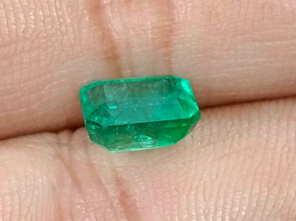2.85ct Zambian Emerald, Certified Natural Medium Deep Green Octagon Cut Gemstone
