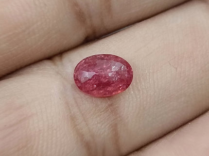 1.45ct Unheated Natural Ruby Mozambique Rasberry Red Oval Gemstone