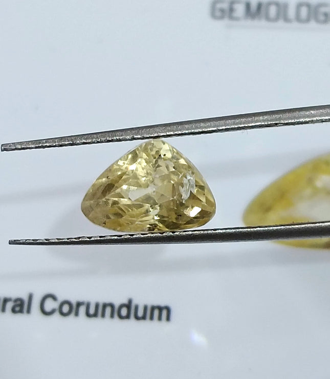 Untreated Yellow Sapphire 2.63ct Natural Certified Triangular Cut