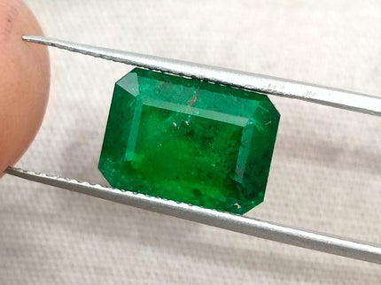 4.04ct Emerald Natural GSI Certified Pure Dark Green Octagon Cut Gemstone