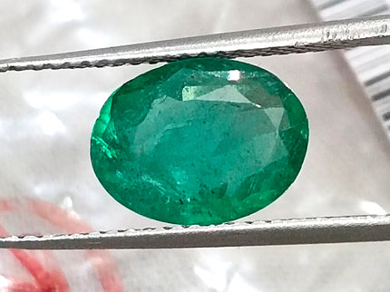 1.74ct Natural Emerald Deep Green Zambia Oval Cut SGL Certified Minor Oil Gemstone