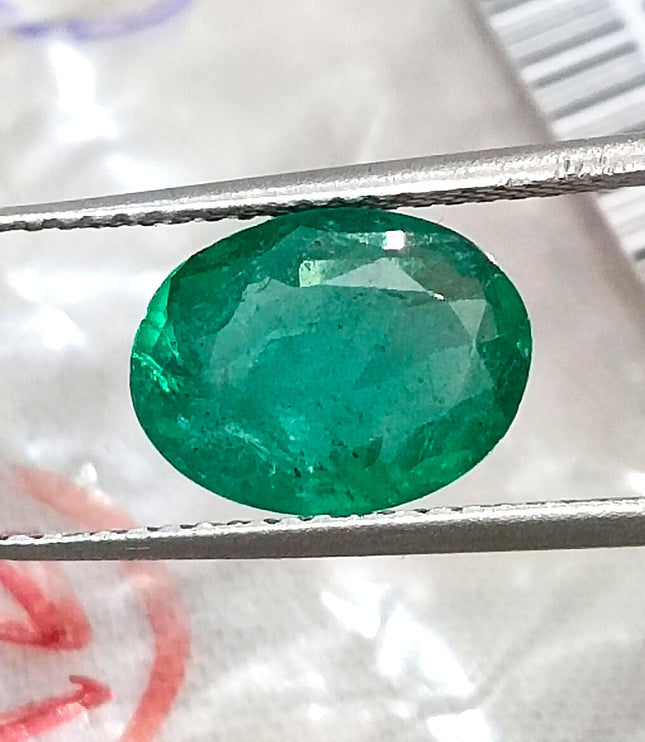 1.74ct Natural Emerald Deep Green Zambia Oval Cut SGL Certified Minor Oil Gemstone