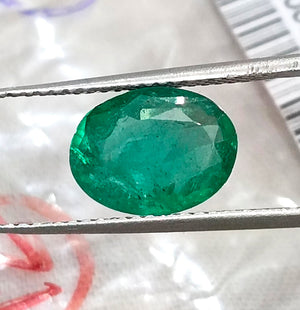 1.74ct Natural Emerald Deep Green Zambia Oval Cut SGL Certified Minor Oil Gemstone