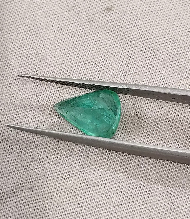 2.00ct Emerald Natural Pastel Green Pear Cut Zambian Loose Minor