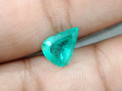 2.00ct Emerald Natural Pastel Green Pear Cut Zambian Loose Minor