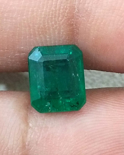 GSI Certified 3.21 Deep Green Natural Emerald Loose Gemstone