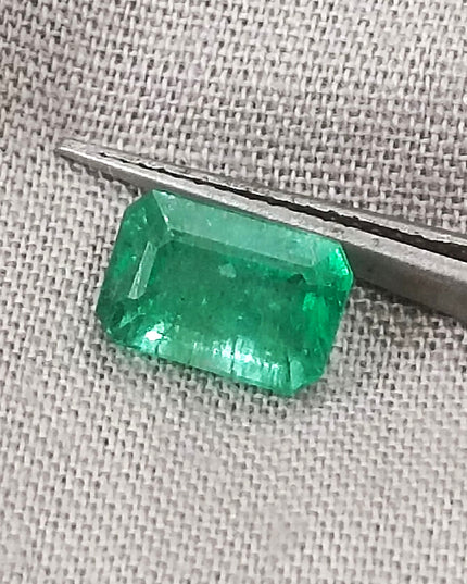 1.81ct GSI Certified Medium Deep Golden Green Zambian Emerald Minor Oiled Loose Gemstone