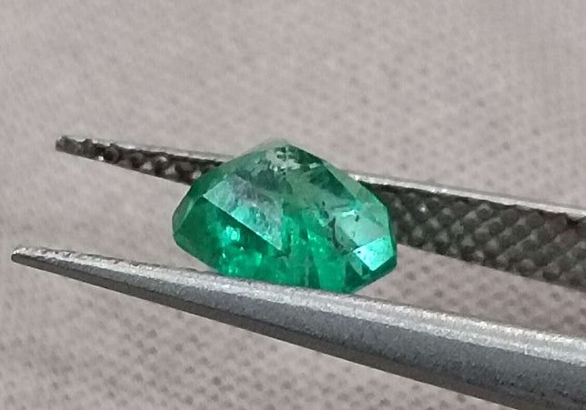 GSI Certified 1.06ct Medium Intense Green Zambian Emerald Minor Oiled Loose Gemstone