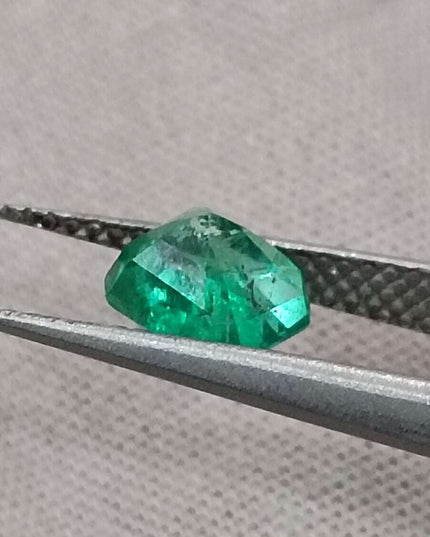 GSI Certified 1.06ct Medium Intense Green Zambian Emerald Minor Oiled Loose Gemstone