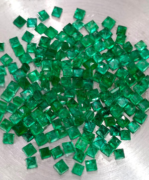 13.65ct Natural Panjshir Emerald Lot Calibrated Deep Vivid Green Princess Cut Gemstone