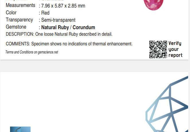 1.20ct Mozambique Red Ruby Unheated Untreated Loose Gemstone