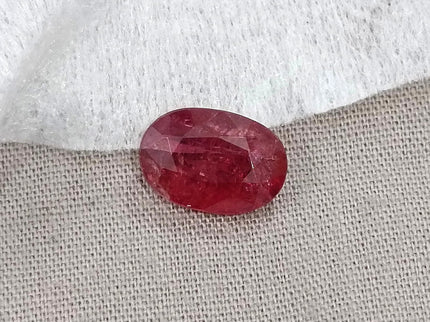 3.72ct Unheated Mozambique Ruby Natural SGL Certified Rasberry Red Oval Cut Loose Gemstone