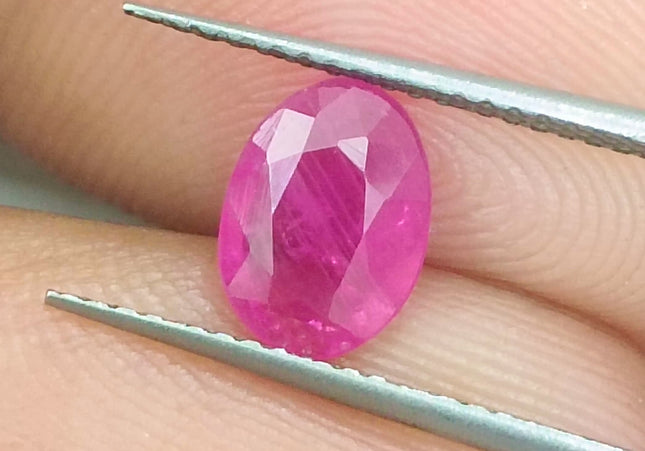 GSI Certified 1.36ct Mozambique Ruby, Natural Untreated Gemstone