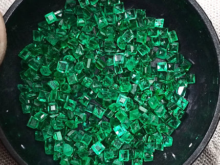 Calibrated Natural Emerald Lot 8.20ct Medium Deep Vivid Green Princess Cut Loose Stone