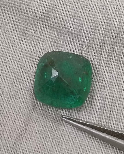 GSI Certified 3.38ct Deep Vivid Green Natural Emerald Minor Oiled Loose Gemstone
