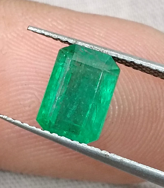 Panjshir Emerald 1.96ct Neon Green Emerald Cut Loose Stone