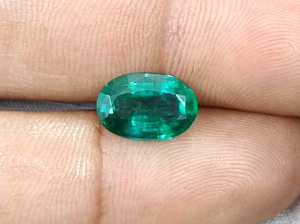 Certified 3.33ct Deep Green Zambian Emerald