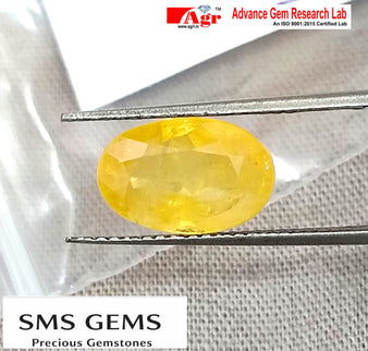 Lemon Yellow Sapphire 3.84ct Certified Natural Unheated Oval Cut Loose Gemstone