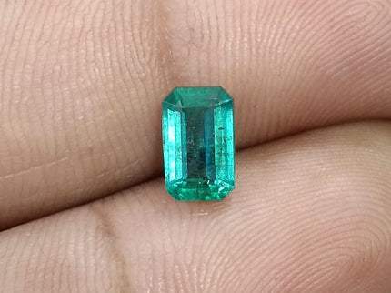 Zambian Emerald 1.32ct Natural SGL Certified Medium Bluish Green Octagon Cut Loose Gemstone Minor Oil