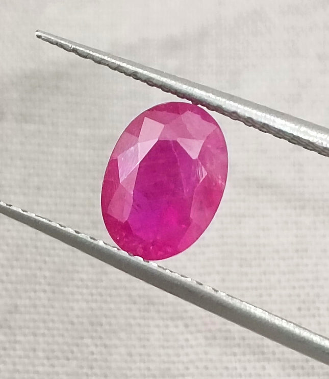 GSI Certified 1.54ct Mozambique Ruby, Natural Untreated Gemstone