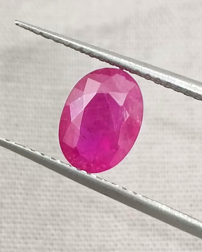 GSI Certified 1.54ct Mozambique Ruby, Natural Untreated Gemstone