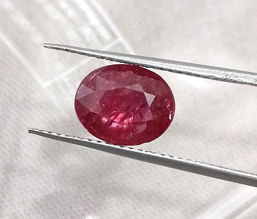 2.93ct Unheated Natural Ruby Mozambique SGL Certified Deep Rasberry Red Gemstone