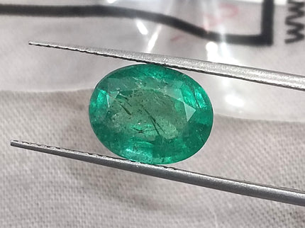 3.04ct Zambian Emerald, Forest Green Certified Natural Oval Cut Loose Gemstone