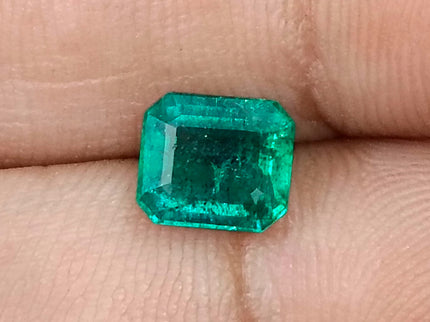 Zambian Emerald 1.49ct Deep Green Emerald Octagon Cut Loose Gemstone