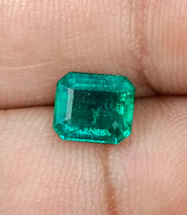 Zambian Emerald 1.49ct Deep Green Emerald Octagon Cut Loose Gemstone