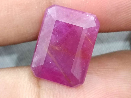 African Ruby 10.80ct Natural Certified Untreated Emerald Cut Loose Gemstone