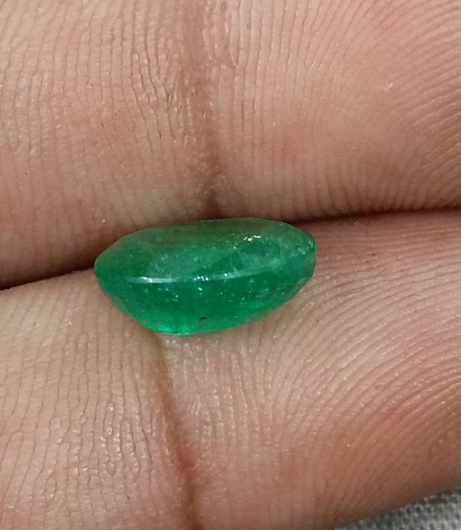 Grass Green Zambian Emerald 3.00ct Natural Certified Oval Cut Loose Gemstone