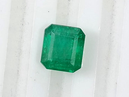 1.35ct Zambian Emerald, Natural Certified Deep Green Emerald cut Loose Stone