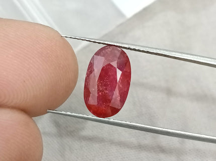 2.95ct Unheated Natural Mozambique Blood Red SGL Certified Ovsl Cut Gemstone