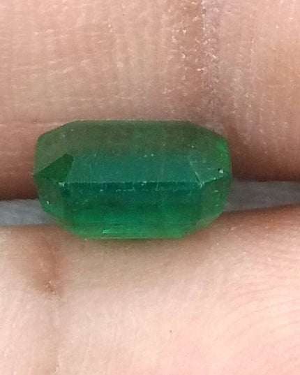 1.89ct GSI Certified Vivid Deep Green Zambian Emerald Minor Oiled Loose Gemstone